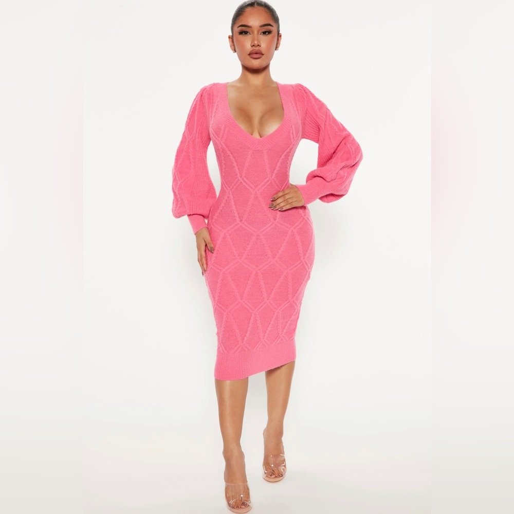 Pink Sweater Dress